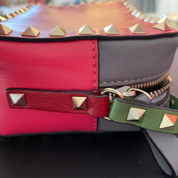 VALENTINO Colorblock Rockstud Camera Bag AUTHENTICATED HARD TO FIND Multi Color! - Picture 12 of 13